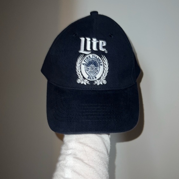 Miller Lite Beer Embroidered Black Hat / Cap - Picture 1 of 2